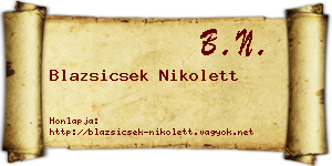 Blazsicsek Nikolett névjegykártya